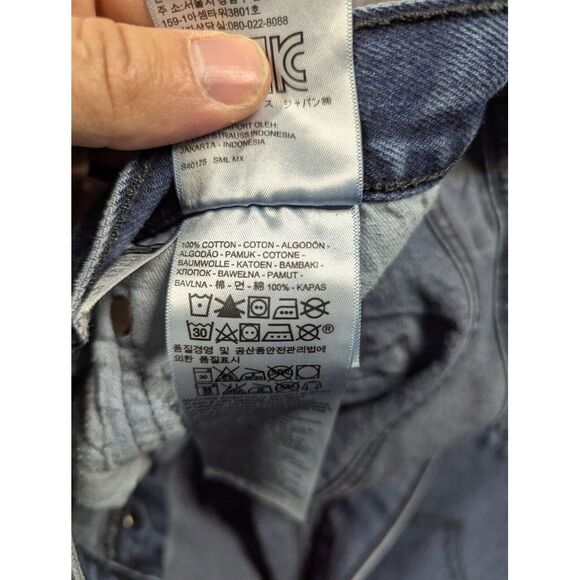 Levis 501 Jeans Mens 46x32 Blue White Oak Cone Denim Button Fly Cowboy 42x28.5 - Picture 7 of 15